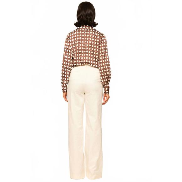 NEW MISA LOS ANGELES roya long sleeve top in choco rattan